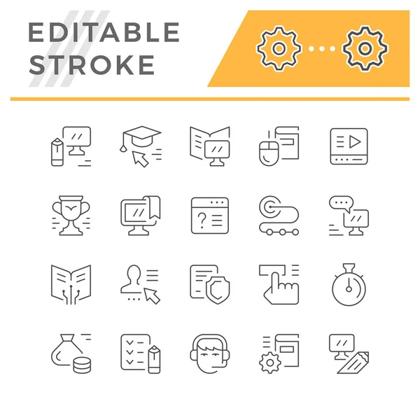 Définir les icônes de l'éducation en ligne — Image vectorielle