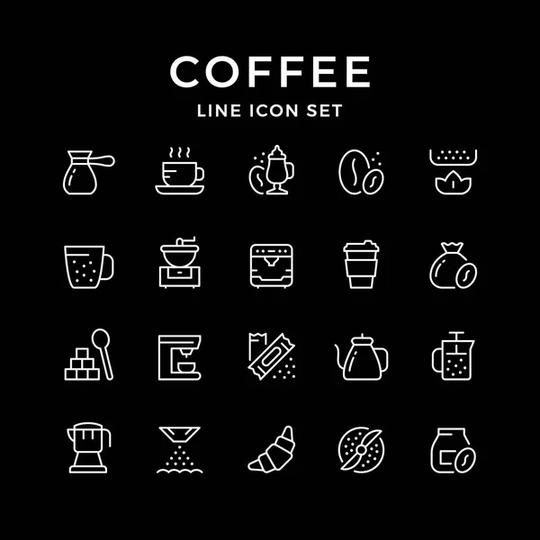 Установить линии иконы кофе — стоковый вектор