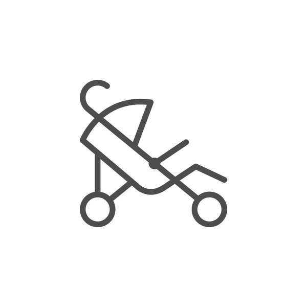 Bebek arabası satırı simgesi — Stok Vektör