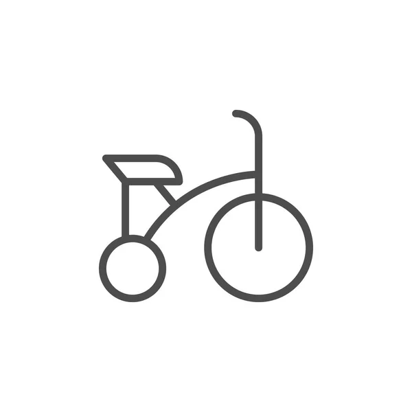 세 발 자전거 라인 아이콘 — 스톡 벡터