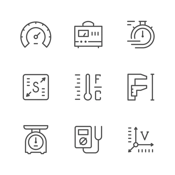 Liniensymbole der Messung setzen — Stockvektor