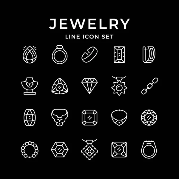 Ikony nastavit řádek šperků — Stockový vektor