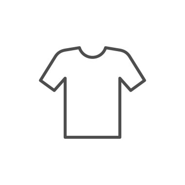 Yuvarlak boyun t-shirt satırı simgesi