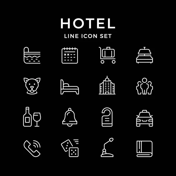 Hotel set satırında simgeleri — Stok Vektör