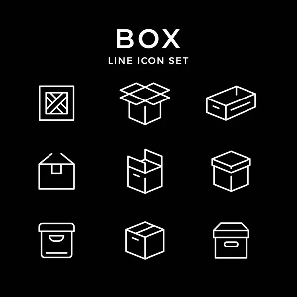 Установить иконки линий коробки — стоковый вектор