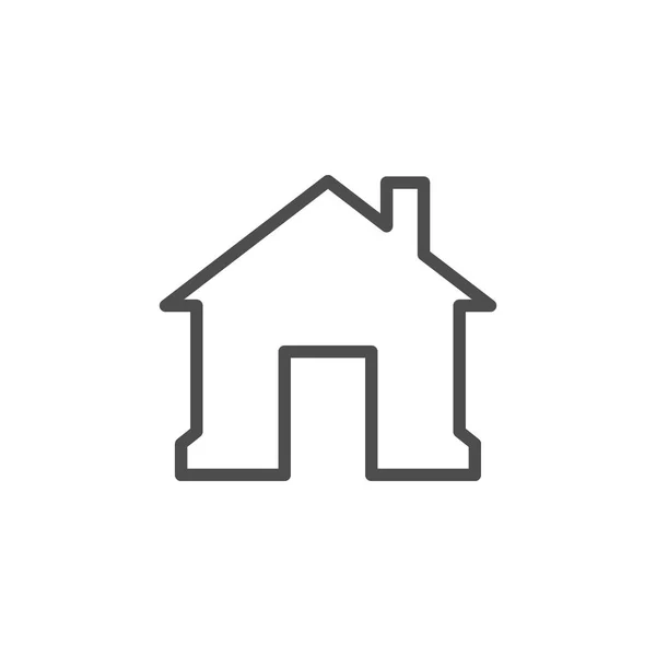 Icona Della Linea Della Casa Isolata Sul Bianco Illustrazione Vettoriale — Vettoriale Stock