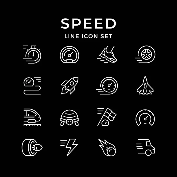 Imposta icone della linea di velocità — Vettoriale Stock