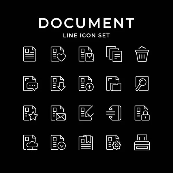 Set line icons of document — Stock Vector