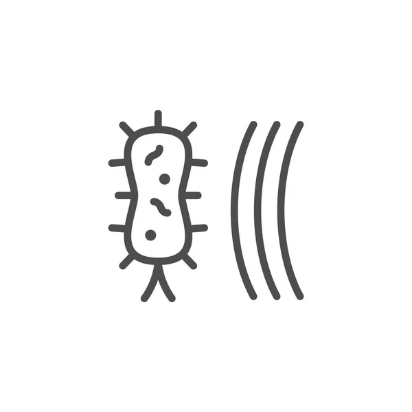 Icono de línea de protección antibacteriana — Vector de stock