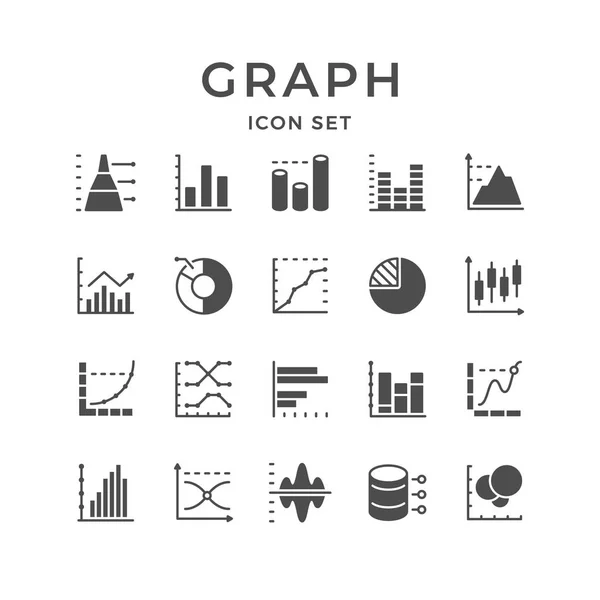 Zestaw ikon wykres i wykres — Wektor stockowy