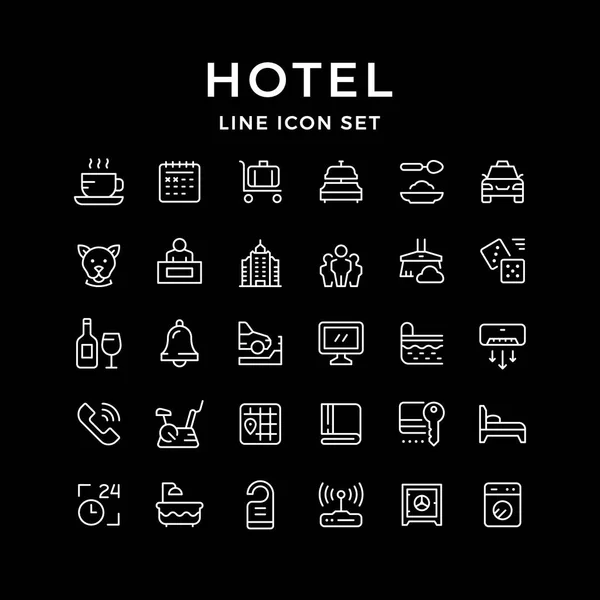 Hotel set satırında simgeleri — Stok Vektör