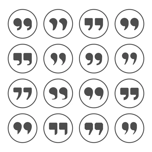 Set round icons of quotes — Stock Vector