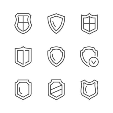 Kalkan satırı Icons set