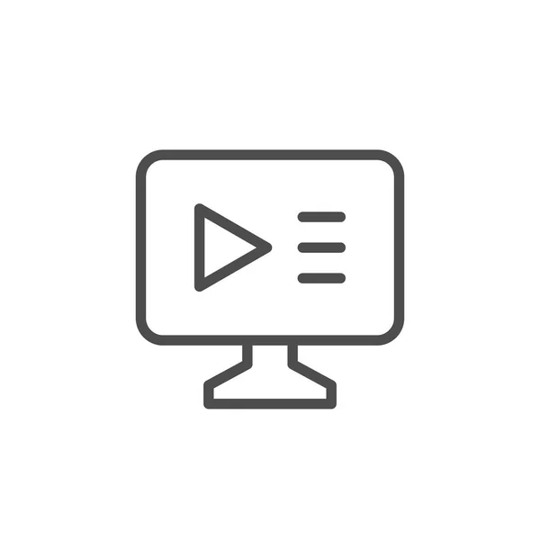 Online video line icon — Stock Vector