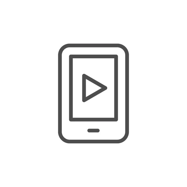 Mobile video line icon — Stock Vector