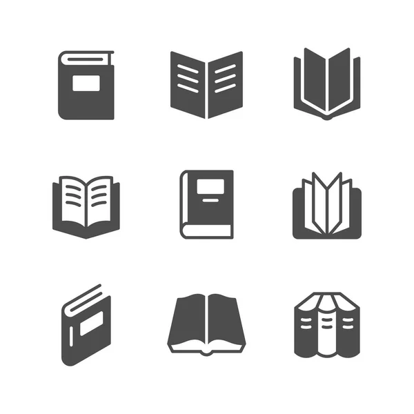 Set icone del libro — Vettoriale Stock