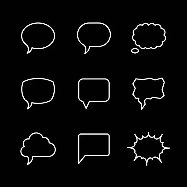 Set line icons of speech bubble — Stock Vector