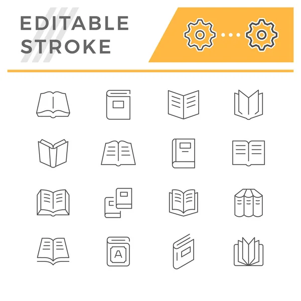Set line icons of book — Stock Vector