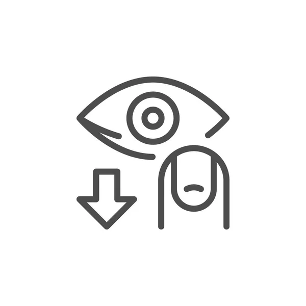 Ikona čáry instalace oční čočky — Stockový vektor
