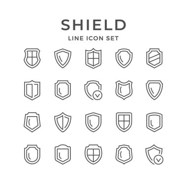 Kalkan satırı Icons set