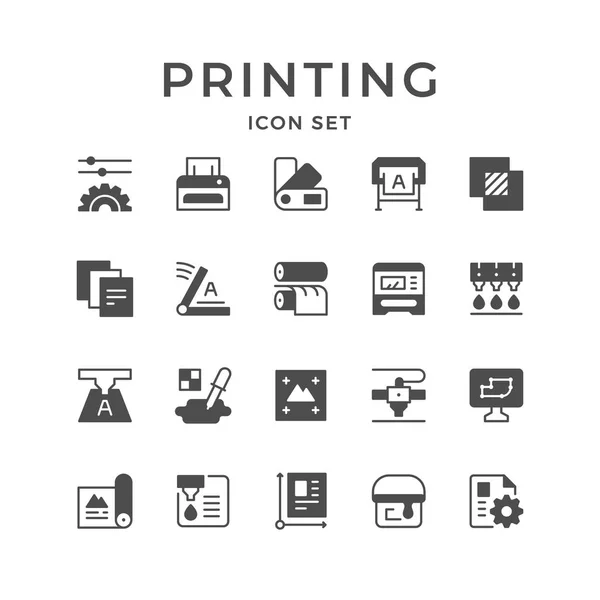 Set icons of printing — Stock Vector