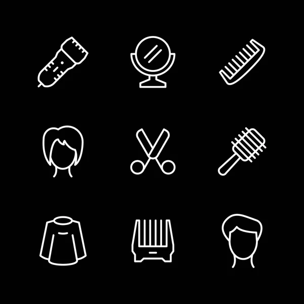 Set line icons of hairdressing — Stock Vector