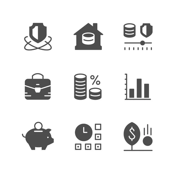 Set icônes de l'investissement — Image vectorielle