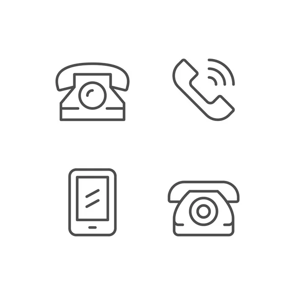 Zeilensymbole des Telefons setzen — Stockvektor