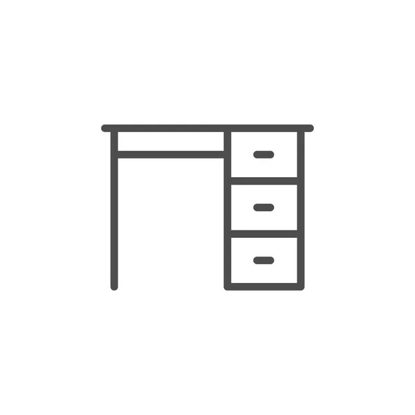 Desk line icon — Stock Vector