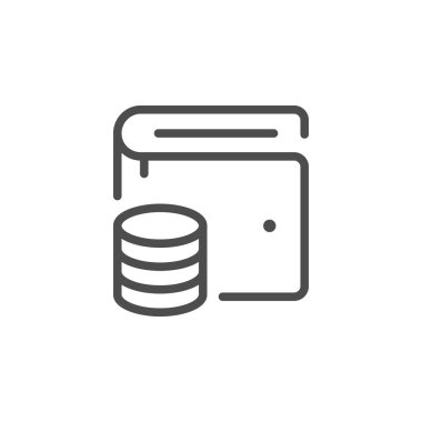 Cüzdan ve bozuk para satır simgesi