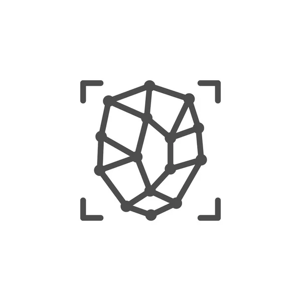 Icono de contorno de línea ID facial — Vector de stock