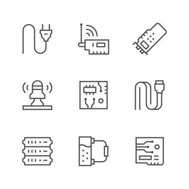 Bilgisayar bileşenlerinin satır simgelerini ayarla