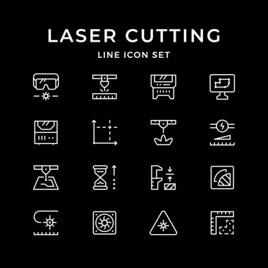 Lazer kesme hattı Icons set