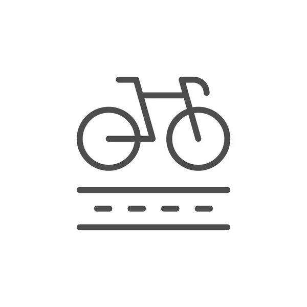 자전거 차선 선 윤곽선 아이콘 — 스톡 벡터