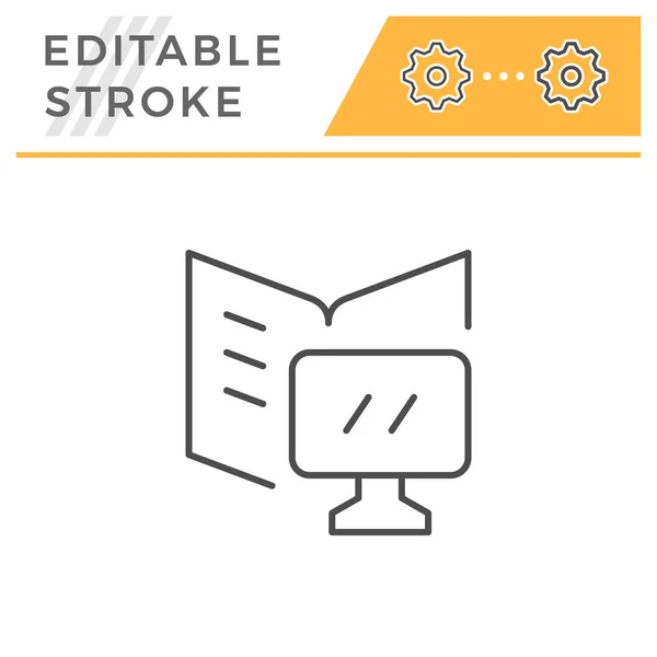 Educação on-line ícone linha curso editável —  Vetores de Stock