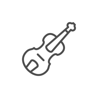 Müzik aleti keman hattı anahat simgesi