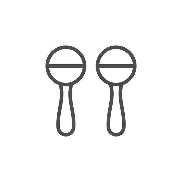 Instrumento musical maracas line outline icon — Vector de stock