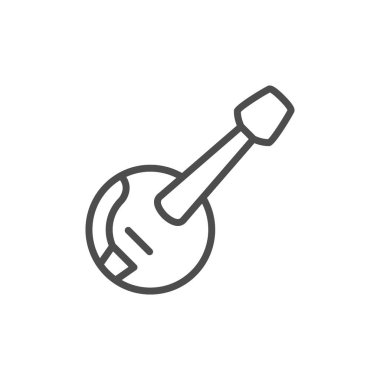 Müzik aleti banjo hattı anahat simgesi