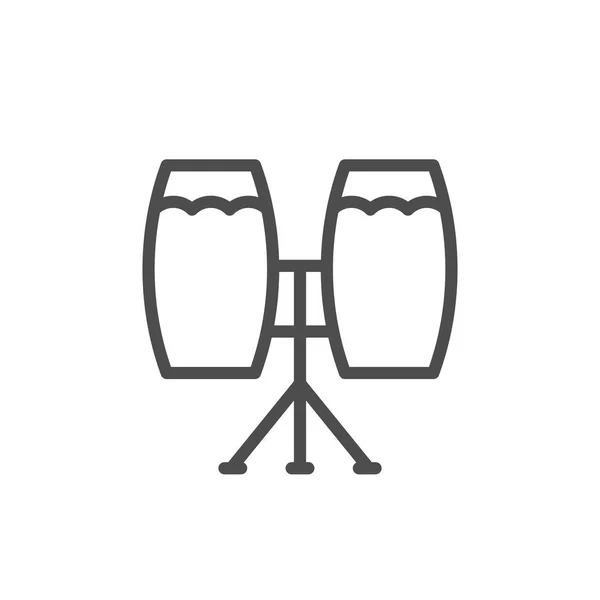 Instrument de musique congas line icon — Image vectorielle