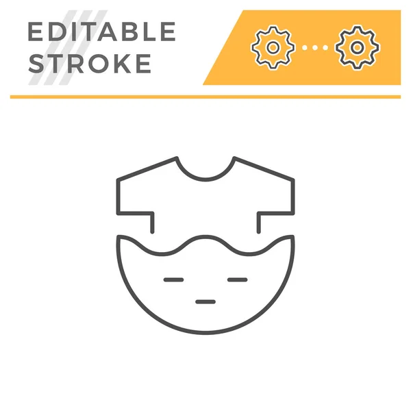 Clothes washing editable stroke line icon — Stock Vector