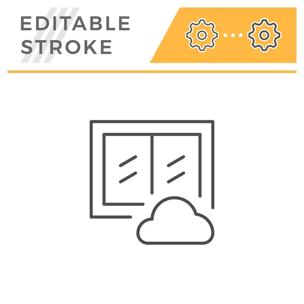 Window cleaning editable stroke line icon — ストックベクタ