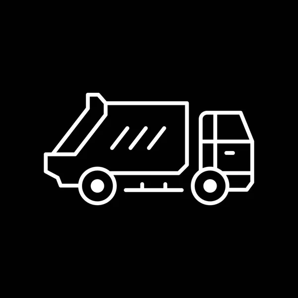 Çöp kamyonu çizgisi ana hatları simgesi — Stok Vektör
