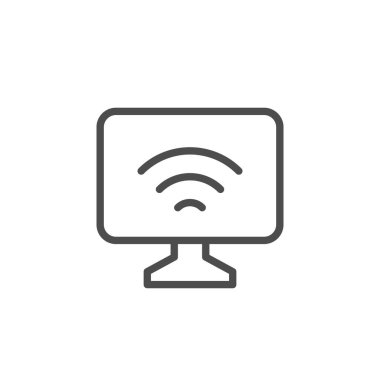 Bilgisayar Wi-Fi hat anahat simgesi