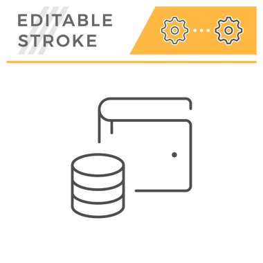 Modern cüzdan düzenlenebilir kontur satır simgesi