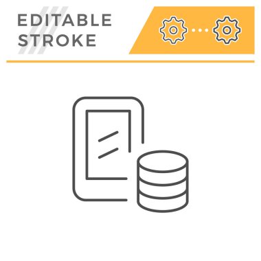 Mobil bankacılık düzenlenebilir kontur satırı simgesi