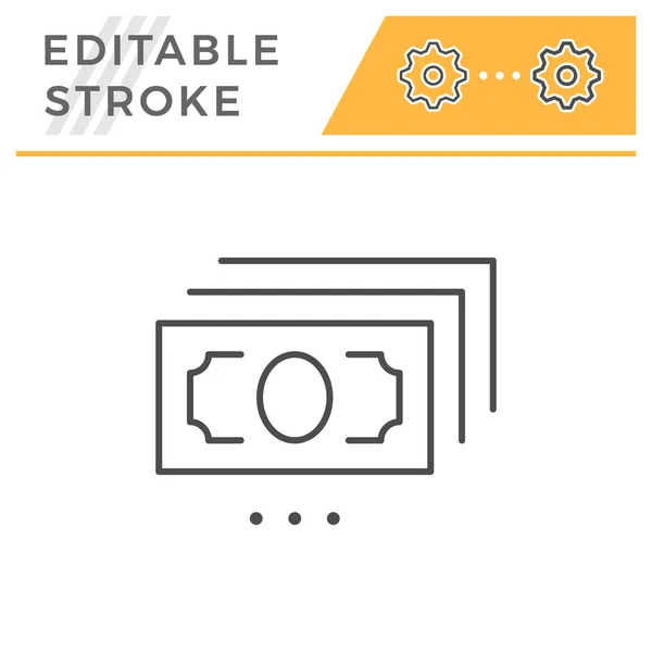 Icono de línea de trazo editable de billetes — Vector de stock