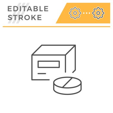 Pills paket düzenlenebilir kontur satır simgesi