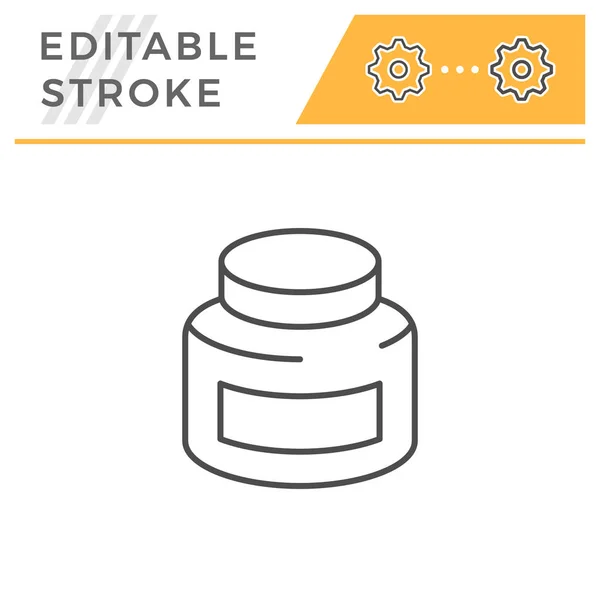 Jar editable stroke line icon — Stock Vector