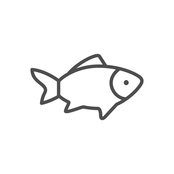 Linha de peixe esboço ícone moderno —  Vetores de Stock