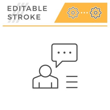 Kişi konuşma düzenlenebilir kontur çizgisi simgesi